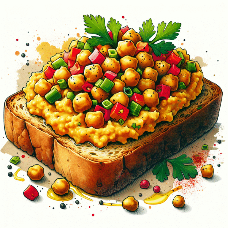 savory chickpea salad toast vegan style