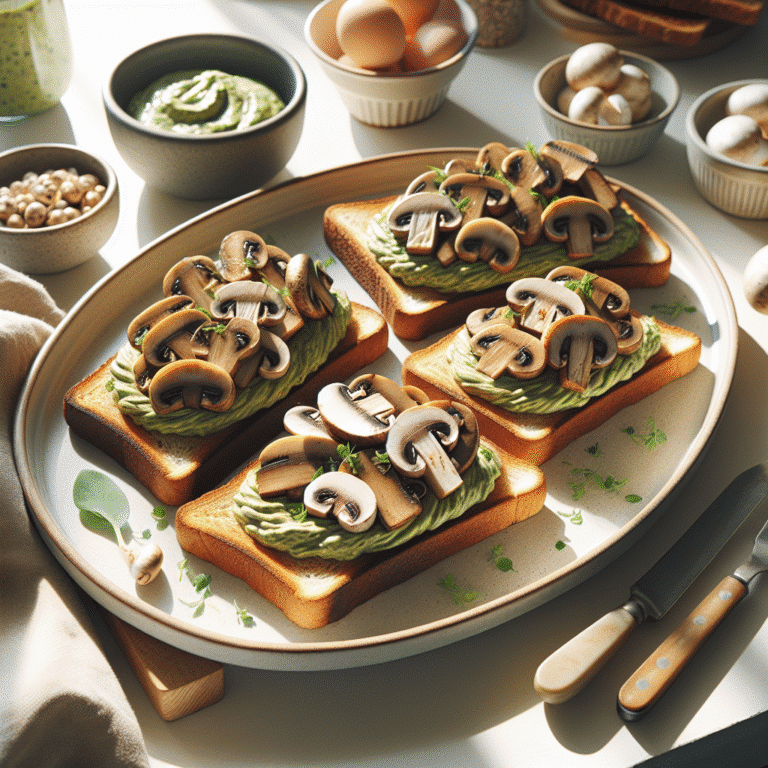 quick vegan breakfast toasts with mushrooms