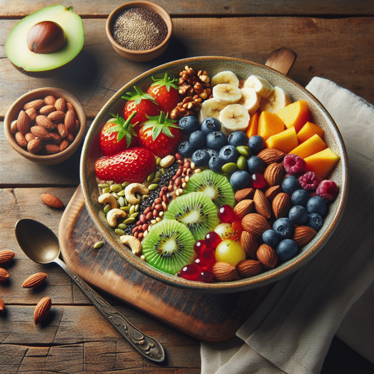 5 minute vegan breakfast bowls with nuts and seeds