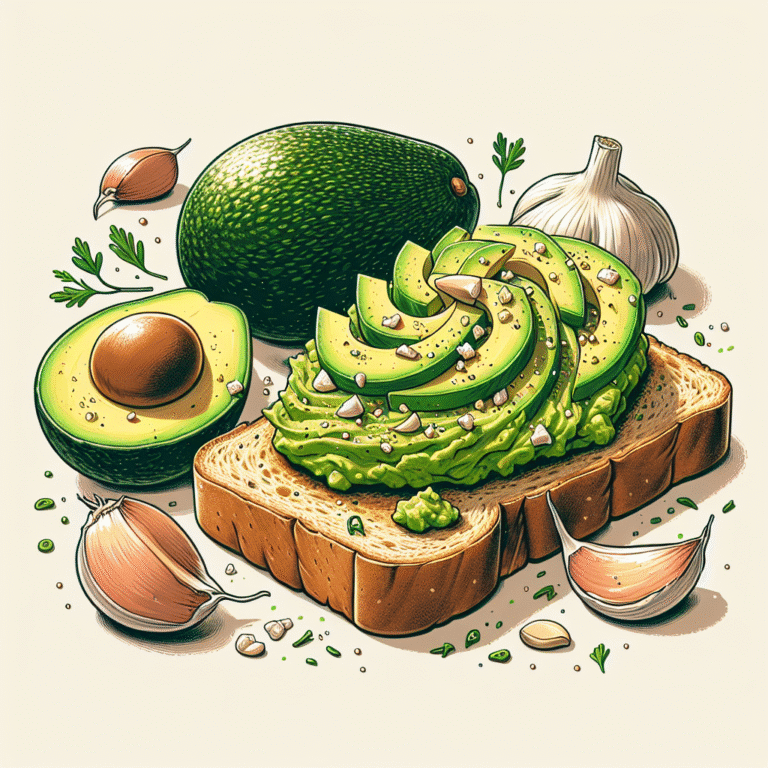 quick garlic avocado toast vegan snack