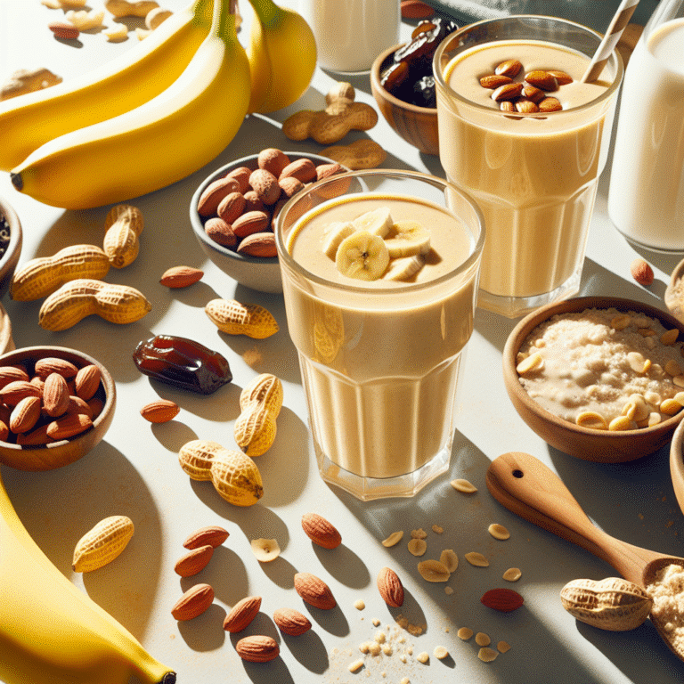 Quick and Creamy Banana-Peanut Butter Vegan Smoothies