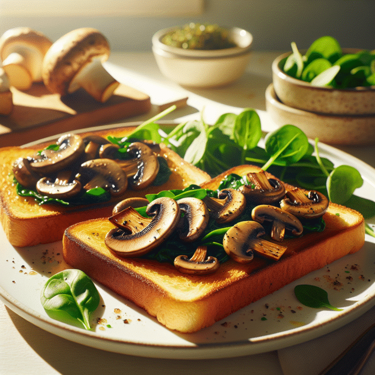 quick vegan breakfast toasts with mushrooms